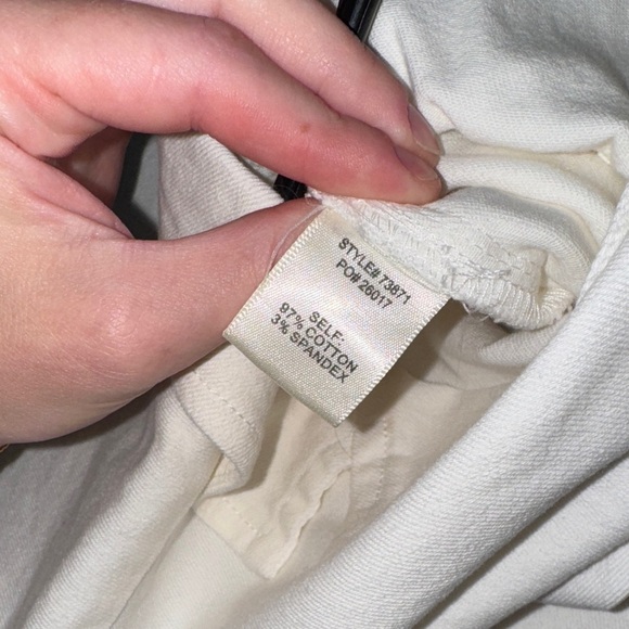 Skies are blue- Cream/white denim Button-Up Romper- size small - Picture 4 of 5